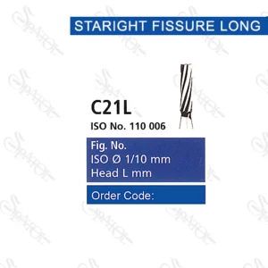 فرزهای کارباید فیشور توربینSTRIGHT FISSURE LONG C21L تیزکاوانTEESKAVAN