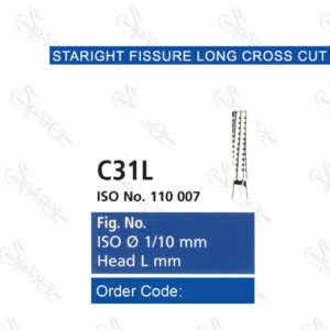 فرزهای کارباید فیشور توربینSTRAIGHT FISSURE LONG CROSS CUT C31LتیزکاوانTEESKAVAN
