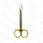 قیچی کرون بر سر صاف دسته طلایی دنتال دیوایسDental device