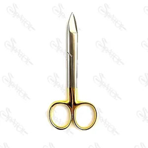 قیچی کرون بر سر صاف دسته طلایی دنتال دیوایسDental device