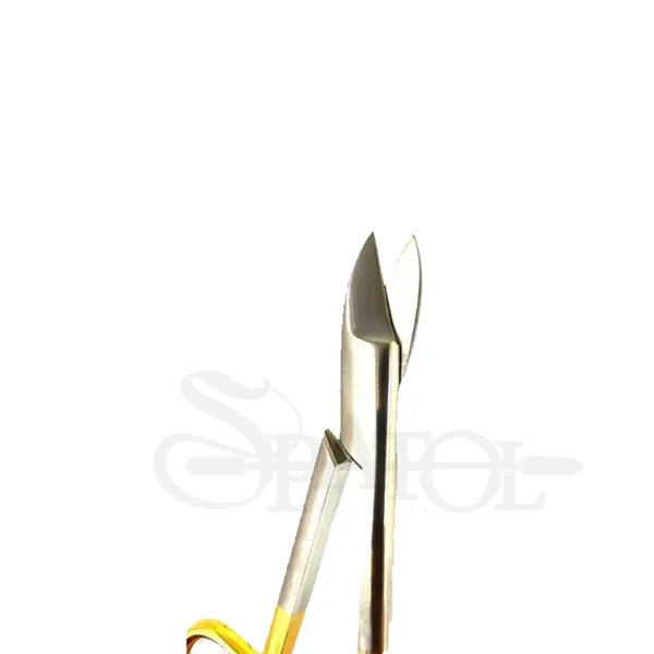 قیچی کرون بر سر صاف دسته طلایی دنتال دیوایسDental Devices