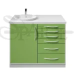 کابینت دندان پزشکی فلزی زمینی 1متری با رویه ضد اسید CA 103 F