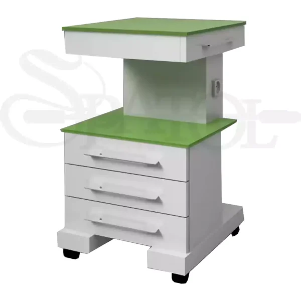 ترولی کلاسیک 3 کشو با شیشه رنگی مدل TR 418
