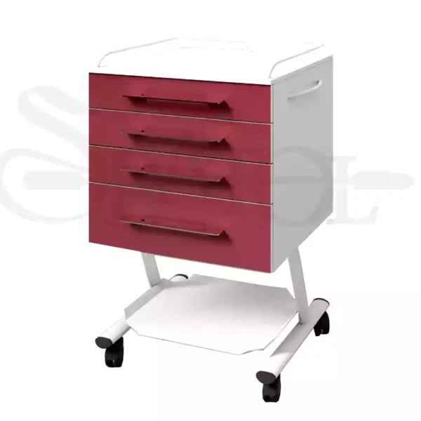 روتور 4 کشو تمام MDF با درب هایگلاس با پایه ی سینی دار مدل RO 212