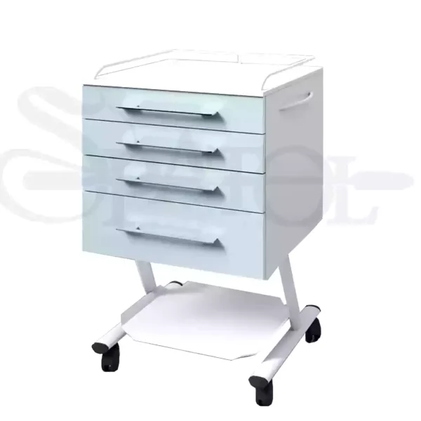 روتور 4 کشو تمام MDF با درب هایگلاس با پایه ی سینی دار مدل RO 212