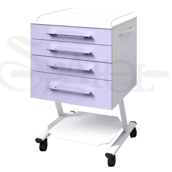 روتور 4 کشو تمام MDF با درب هایگلاس با پایه ی سینی دار مدل RO 212