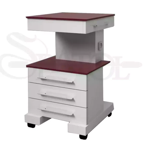 ترولی کلاسیک 3 کشو با شیشه رنگی مدل TR 418