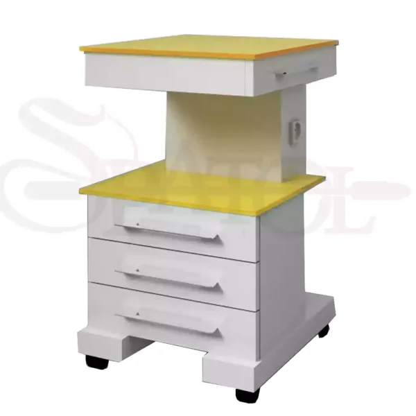 ترولی کلاسیک 3 کشو با شیشه رنگی مدل TR 418