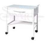 ترولی بیمارستانی کشودار با رویه شیشه ای و چرخ قفل دار TR 409